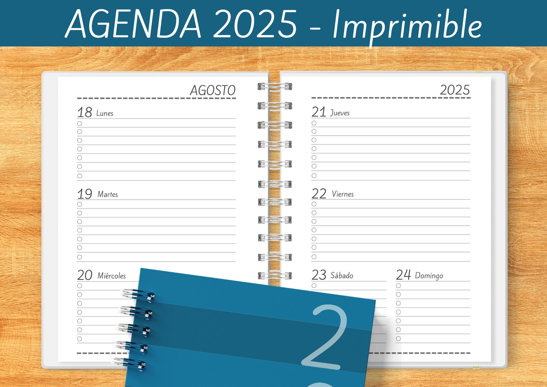 Agenda 2025 para imprimir Semanal Meses separados Planeadores Mensuales