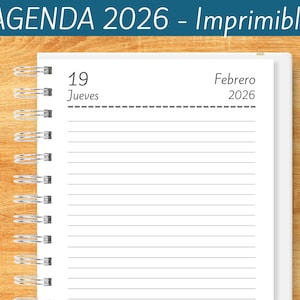 Agenda 2026 para imprimir - Diaria - Un día por página - Planeadores Mensuales - Gastos - Notas - archivos PDF imprimibles - MUY COMPLETA