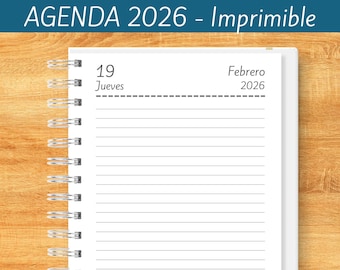 Agenda 2026 para imprimir - Diaria - Un día por página - Planeadores Mensuales - Gastos - Notas - archivos PDF imprimibles - MUY COMPLETA