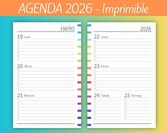 Agenda 2026 Semanal para imprimir - Planeadores Mensuales - Gastos