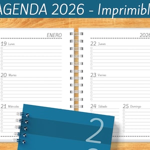 Agenda 2026 para imprimir - Semanal - Meses separados - Planeadores Mensuales - Gastos - Notas - archivos PDF imprimibles -MUY COMPLETA