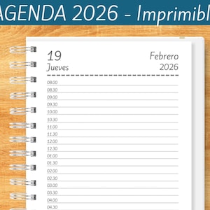 Agenda 2026 para imprimir - Diaria - Un día por página - Planeadores Mensuales - Gastos - Notas - archivos PDF imprimibles - MUY COMPLETA