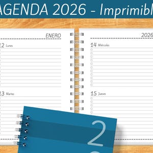 Agenda 2026 - Dos días por página - para imprimir - Planeadores Mensuales - Gastos - Planificadores - archivos PDF imprimibles -MUY COMPLETA