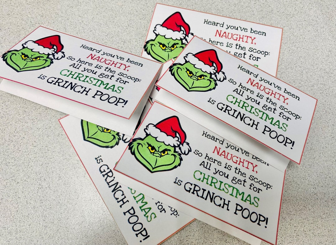 Grinch Poop Treat Tags PDF Instant Download - Etsy Portugal