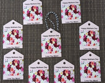 Tags pour la fête des Mères pour jardinières, pots et cadeaux, fleurs, cartes et coffrets cadeaux