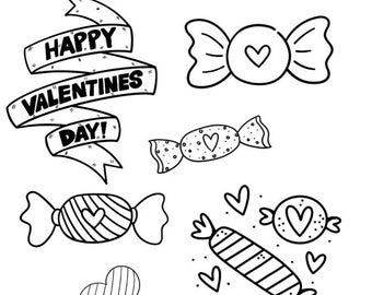 12 Valentine’s Day coloring sheets
