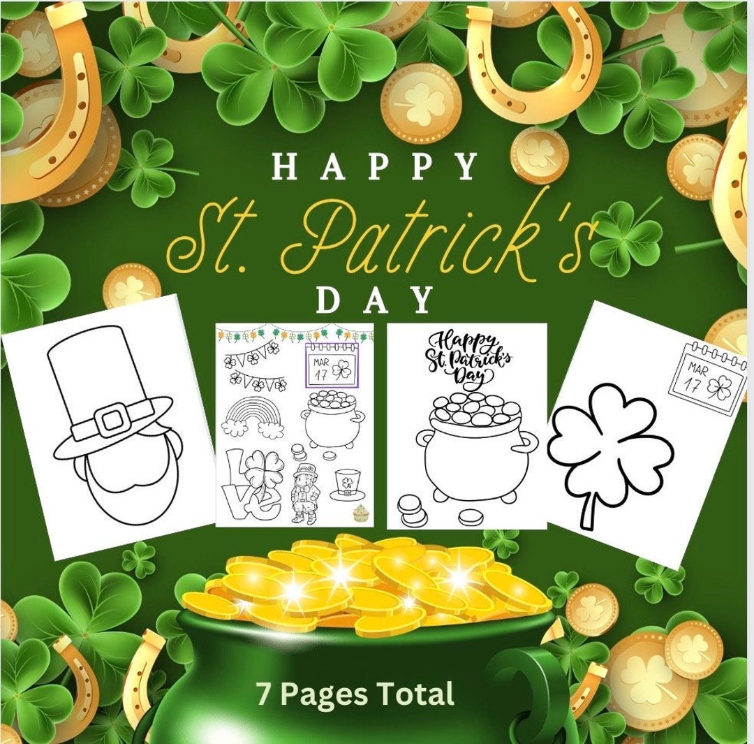 St Patrick’s Day Coloring Sheets - Etsy
