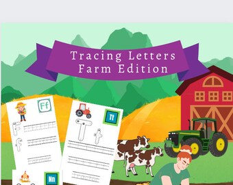 Tracing Letters Farm Edition Full Alphabet 26 letters