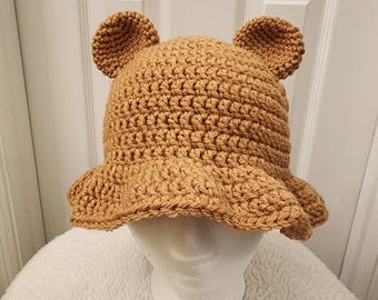 Crocheted Bear Bucket Hat