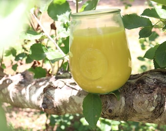 Natural Beeswax Candle in Repurposed Glass: Hand Poured, Homegrown