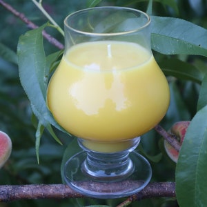 100% Natural Beeswax Candle in One of a Kind Glassware {-} Homegrown Beeswax without Artificial Fragrances {-} Hand Poured Small Batch