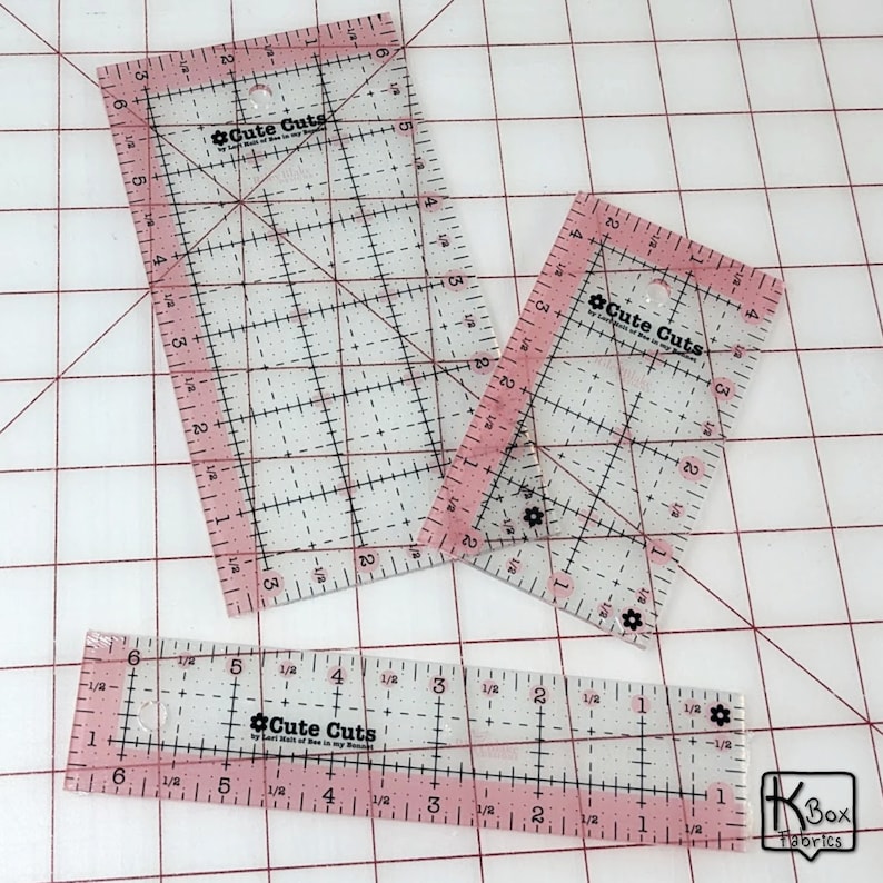 Quilting Ruler Rectangle Set Pink Cute Cuts Collection 5 Sizes of Non ...