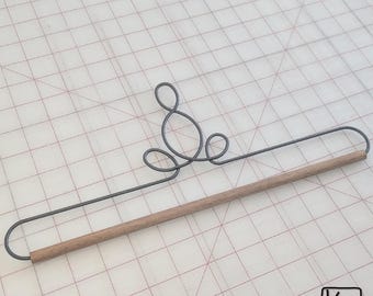 Wall Hanger 12" Metal & Wood For Quilting Sewing and Crafting Projects Heirloom Fabric Holder Great Crafters and Quilters Gift