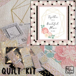 Precut Quilt Kit Ready to Sew Quality Quilting Cotton Beige with Gold Accents Beautiful Sewing Project Thoughtful DIY Gift For Loved One