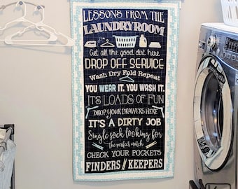 Wall Hanging or Door Banner Kit Precut Ready to Sew Beginner Friendly Fast & Easy DIY Sewing Project Laundry Room Wall Home Decoration Sign