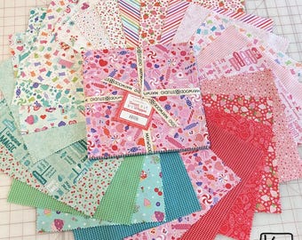 10" Square Layer Cake Kimberbell Fabric Sweet Shoppe 42 Pieces 10 x 10 Candy & Fruit Novelty Quality Quilting Cotton Fabric