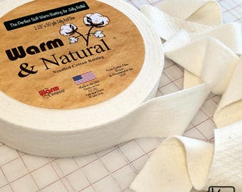 Jelly Roll 2 1/4" Cotton Batting Warm & Natural Needle Punched Cotton Wadding Preferred Soft and Breathable DIY Jelly Roll Rugs and Baskets
