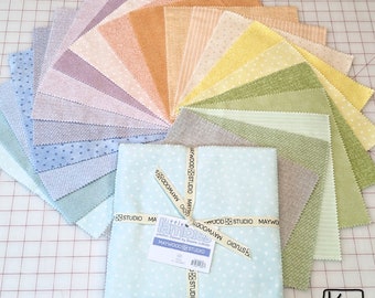 10 inch Square Layer Cake Stacker 42 Pieces Pastel Flannel Rainbow Colors from Little Lambies Woolies Flannel Quality Quilting Fabric