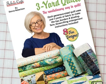 Quilt Pattern Book Quick 'n Easy with 3 Yard Quilts Instructions for 8 Different Quilts Fast and Easy Patterns Great Quilting Gift
