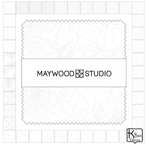 Precut bundle 5 inch charm pack fabric stacker includes 42 pieces. Cotton fabric charm pack from Maywood Studio. This cute white on white charm pack has hearts, stars, swirls, flowers and so much more. Great fabric bundle for quilters and crafters.