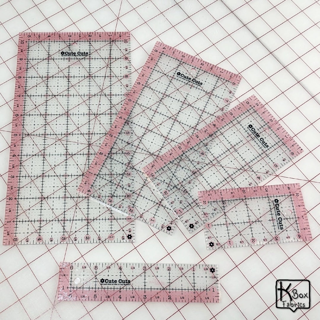 Quilting Ruler Rectangle Set Pink Cute Cuts Collection 5 Sizes of Non ...