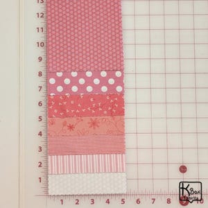 Precut bundle 5" charm pack fabric stacker includes 42 square 5" x 5" pieces. Kimberbell Basics The Be Mine line from Maywood Studio. Red, Pink and White quality quilting cotton fabric charm pack. Precut quilting cotton squares great blenders for quilting and embroidering. Great fabric bundle for quilters and crafters.