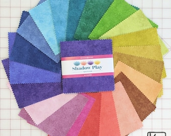 5 inch Stacker 42 Square Pieces Rainbow Blenders Maywood Studio Colorful Cotton Fabric Precut Bundle 5x5 Charm Pack Quality Quilting Fabric