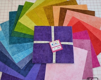 10 inch Layer Cake 42 Square Pieces Rainbow Blenders Maywood Studio Colorful Cotton Fabric Precut Bundle 10x10 Quality Quilting Stacker