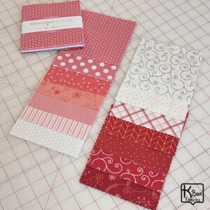 Precut bundle 5" charm pack fabric stacker includes 42 square 5" x 5" pieces. Kimberbell Basics The Be Mine line from Maywood Studio. Red, Pink and White quality quilting cotton fabric charm pack. Precut quilting cotton squares great blenders for quilting and embroidering. Great fabric bundle for quilters and crafters.