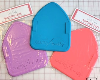Iron Mat for Easy Binding Heat Safe Silicone Mat Binding Eaze from Quilted Heartz Aqua Blue Purple & Coral Color Options Great Quilters Gift