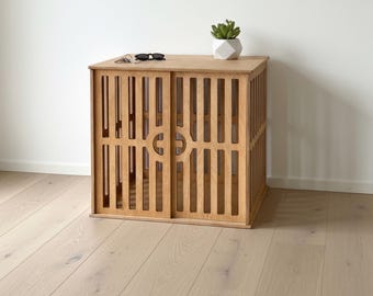Moderne hondenbench, houten hondenmand, hondenhok, moderne hondenbench voor binnen, hondenmand grote honden, hondenmand, hondenmeubels, hondenbench, hondenmand