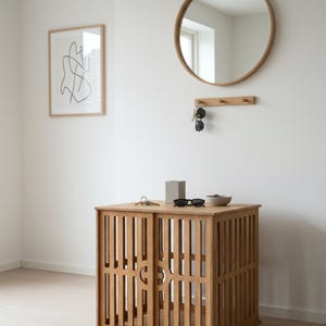 View of Modern Plywood Dog Crate, Indoor Kennel, Sliding Door - Etsy