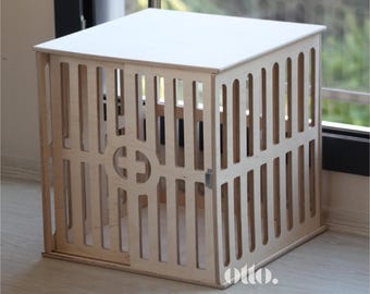 Moderne hondenbench, houten hondenmand, hondenhok, moderne hondenbench voor binnen, hondenmand grote honden, hondenmand, hondenmeubels, hondenbench, hondenmand