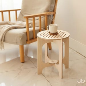 Taburete de madera, soporte para plantas de madera, taburete pequeño, taburete moderno de madera, taburete de madera hecho a mano, taburete redondo de madera, soporte para plantas de interior, taburete para ordeñar