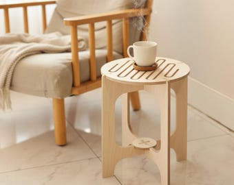 Wooden Stool, Wood Plant Stand, Small Stool, Modern Stool Wooden, Handmade Wood Stool, Wooden Round Stool, Indoor Plant Stand, Milking Stool