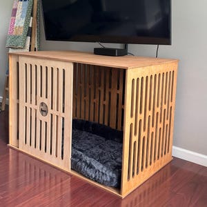 Wood Dog Crate, Wooden Dog Bed, Dog House, Modern Indoor Dog Crate, Dog Bed Large Dogs, Dog Bed, Dog Furniture,Dog Crate Furniture,Dog Bed