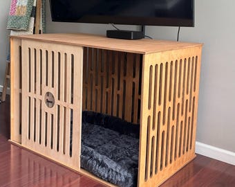 Wood Dog Crate, Wooden Dog Bed, Dog House, Modern Indoor Dog Crate, Dog Bed Large Dogs, Dog Bed, Dog Furniture,Dog Crate Furniture,Dog Bed