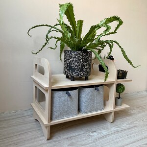 Modern Wooden Shoe Shelf, Entryway Rack, Hexagonica Design image 8