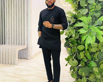 2 Piece African Suit for Men Dashiki Festival Suit Gift for Him African Attire Traditional Dashiki Men's Wedding Clothing Vintage Costume