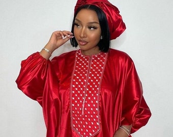 Traditional Boubou with Embroidery, Boubou Kaftan, Women Boubou, Senegalese Boubou, Plus Size Dress, African fashion