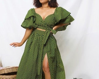 Two piece African dress for women/African women’s clothing/ African two piece set/ African dresses/Ankara dresses/African dresses for women