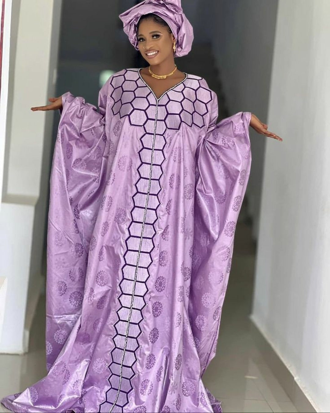 Traditional Bazin Boubou With Embroidery, Boubou Kaftan, Bazin Boubou ...