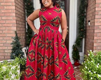 Maxikleid mit afrikanischem Druck, Afrikakleid für Frauen, afrikanische Kleider, Ankara-Kleid, afrikanische Kleidung für Frauen, afrikanische Kleidung