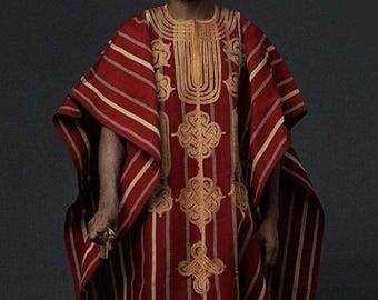 3 Piece African Aso Oke for Men ,Festival Suit Gift for Him African Attire Traditional Dashiki Men&#39;s Wedding Clothing Vintage Costume