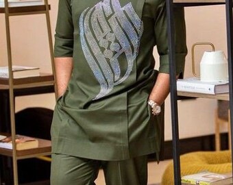 2 Piece African Suit for Men Dashiki Festival Suit Gift for Him African Attire Traditional Dashiki Men's Wedding Clothing Vintage Costume