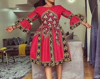 African Print Skater Dress,African Skater Dress for women,African Dresses,Ankara Dress, African clothing for Women