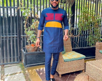 2 Piece African Suit for Men Dashiki Festival Suit Gift for Him African Attire Traditional Dashiki Men's Wedding Clothing Vintage Costume