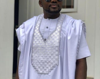 3 Stück Afrikanische Männer Agbada | Agbada für Männer | Afrikanischer Männer Hochzeitsanzug | Agbada für Hochzeit | Trauzeugen-Outfit | Afrikanische Herrenbekleidung