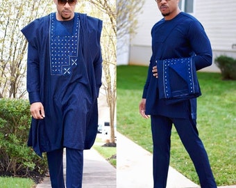 3 Piece African Dress for Men Agbada for Men Dashiki Festival Suit Gift for Him African Attire Dashiki Men Wedding Clothing Vintage Costume