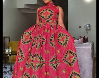 Afrikanisches Print Maxi Kleid,Afrika Kleid für Frauen,Afrikanische Kleider,Ankara Kleid,Afrikanische Kleidung für Frauen,Afrikanische Kleidung